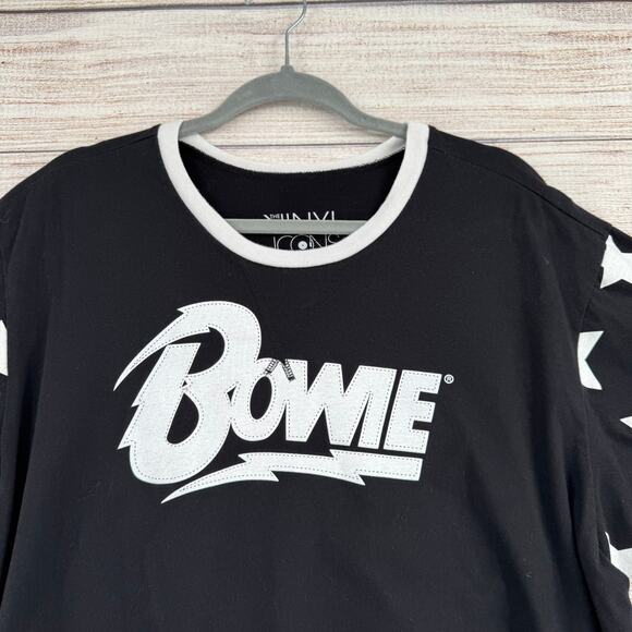 The Vinyl Icons Bowie Ziggy Stardust T-Shirt Womens Size 2X Black White - Picture 3 of 11